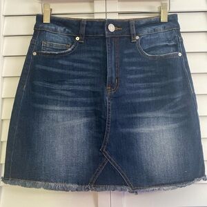 Indigo Rein Dark Blue Denim Mini Skirt